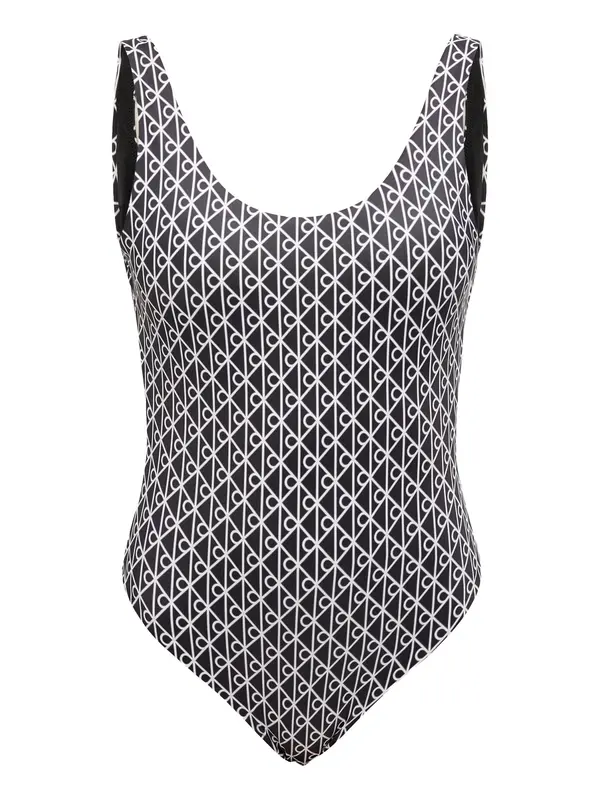 Calvin Klein Swimwear Calvin Klein Swimwear Enodelne kopalke  črna / bela