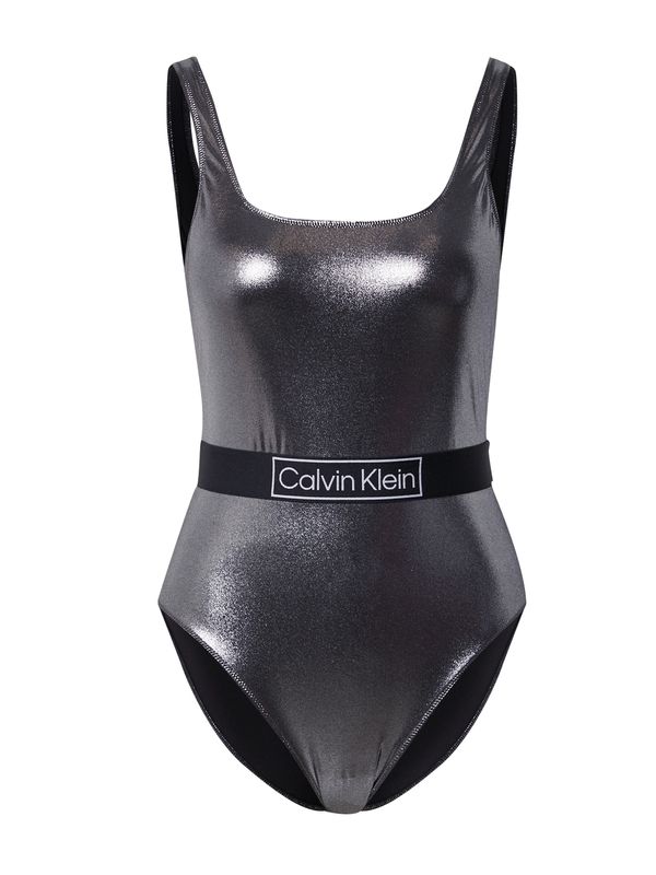 Calvin Klein Swimwear Calvin Klein Swimwear Enodelne kopalke  črna / bela