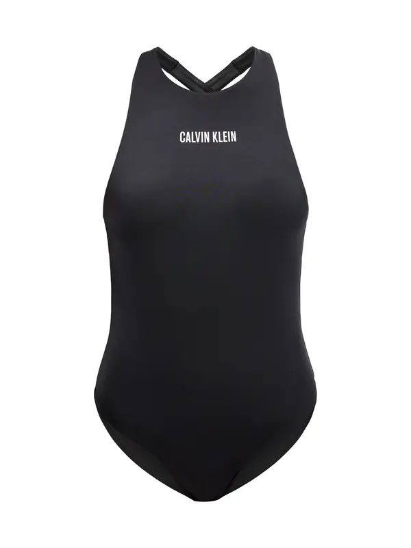 Calvin Klein Swimwear Calvin Klein Swimwear Enodelne kopalke 'INTENSE POWER'  črna / bela