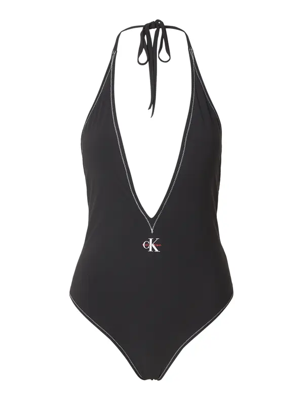 Calvin Klein Swimwear Calvin Klein Swimwear Enodelne kopalke  rdeča / črna / bela