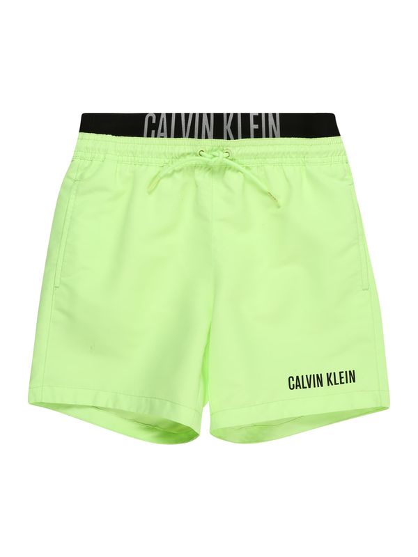 Calvin Klein Swimwear Calvin Klein Swimwear Kratke kopalne hlače 'Intense Power'  limeta / črna / bela