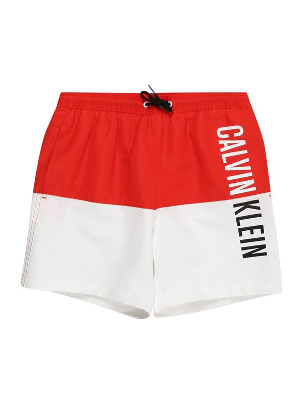 Calvin Klein Swimwear Calvin Klein Swimwear Kratke kopalne hlače 'Intense Power '  rdeča / črna / bela