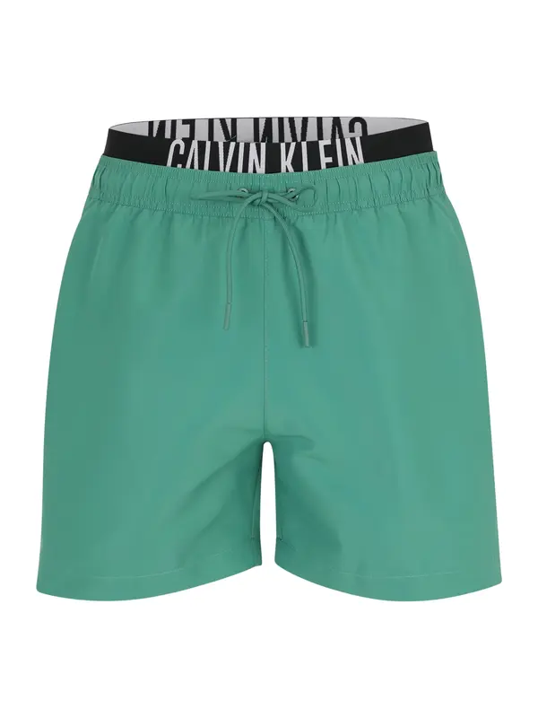 Calvin Klein Swimwear Calvin Klein Swimwear Kratke kopalne hlače 'Intense Power'  smaragd / črna / bela