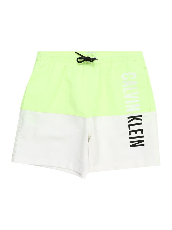 Calvin Klein Swimwear Calvin Klein Swimwear Kratke kopalne hlače 'INTENSE POWER'  svetlo siva / jabolko / črna / bela