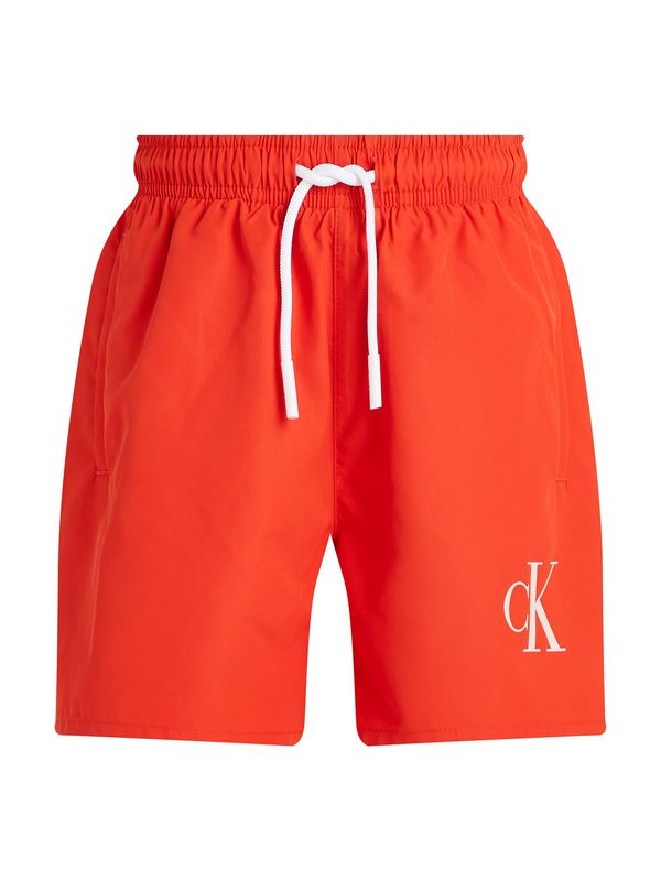 Calvin Klein Swimwear Calvin Klein Swimwear Kratke kopalne hlače  oranžno rdeča / bela