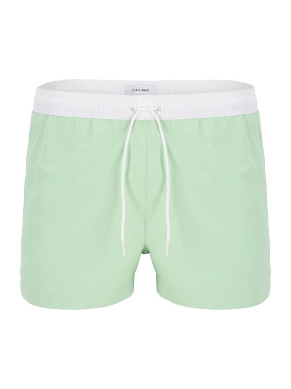 Calvin Klein Swimwear Calvin Klein Swimwear Kratke kopalne hlače  pastelno zelena / bela