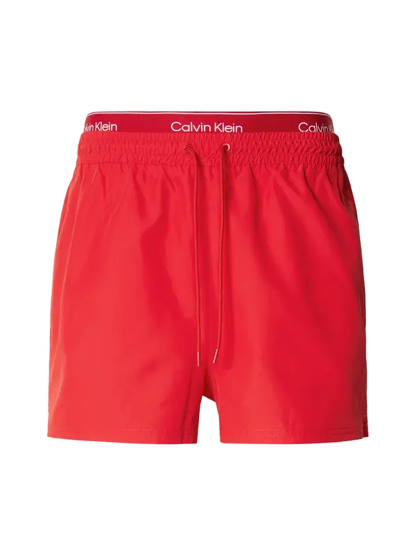 Calvin Klein Swimwear Calvin Klein Swimwear Kratke kopalne hlače  rdeča / bela