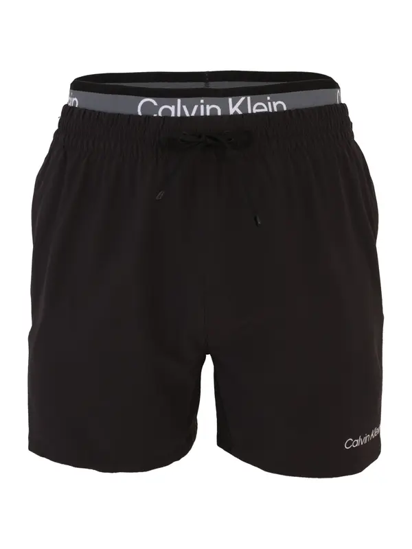 Calvin Klein Swimwear Calvin Klein Swimwear Kratke kopalne hlače  siva / črna / bela