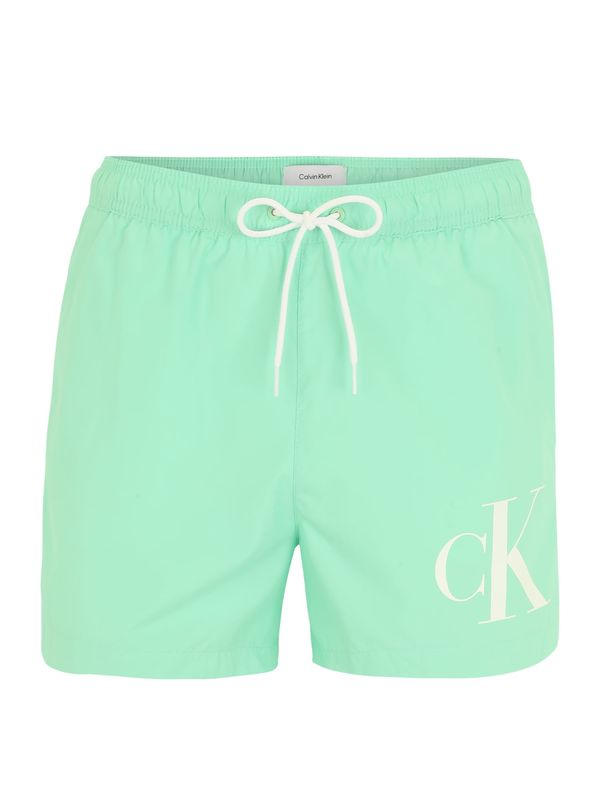 Calvin Klein Swimwear Calvin Klein Swimwear Kratke kopalne hlače  svetlo zelena / bela