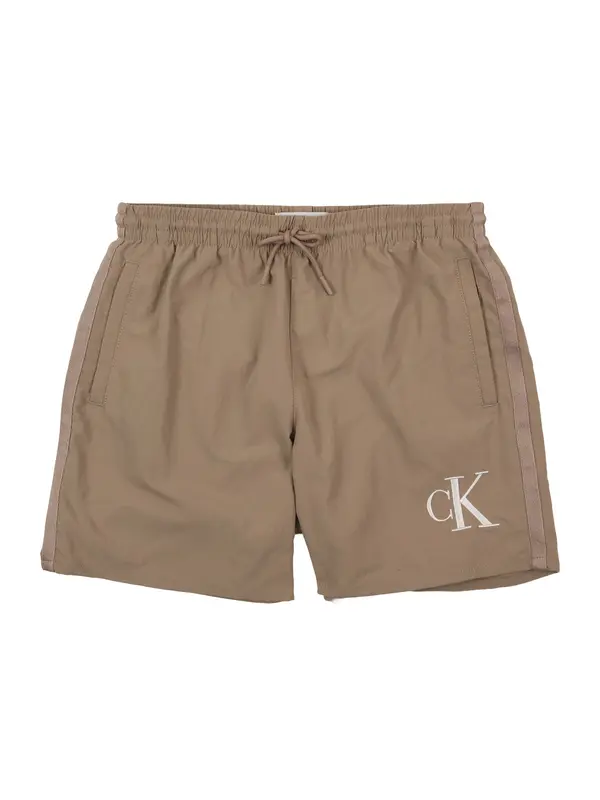 Calvin Klein Swimwear Calvin Klein Swimwear Kratke kopalne hlače  temno siva / bela