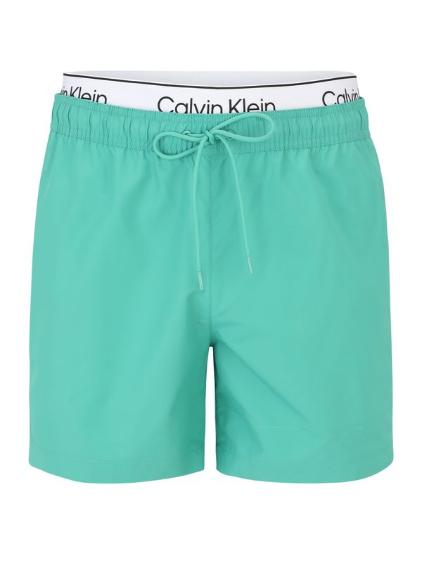 Calvin Klein Swimwear Calvin Klein Swimwear Kratke kopalne hlače  zelena / črna / bela