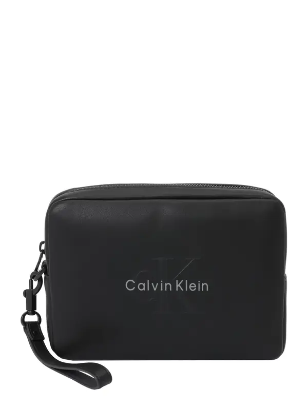 Calvin Klein Calvin Klein Toaletna torbica 'Monologo Bracelet Strap'  svetlo siva / črna