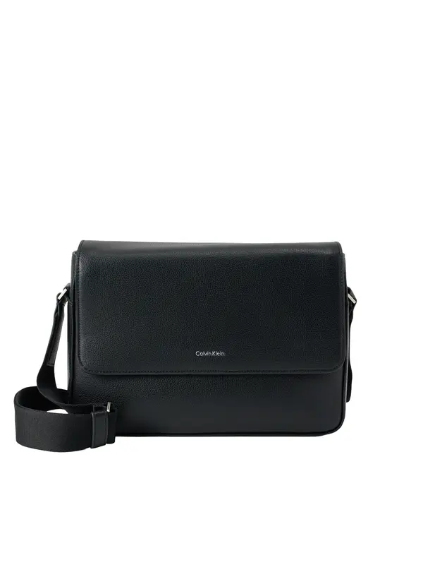 Calvin Klein Calvin Klein Torba preko telesa 'Metal Logo Messenger'  črna