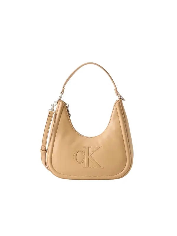 Calvin Klein Calvin Klein Torba za čez ramo 'Contrast Monogram Hobo'  svetlo rjava