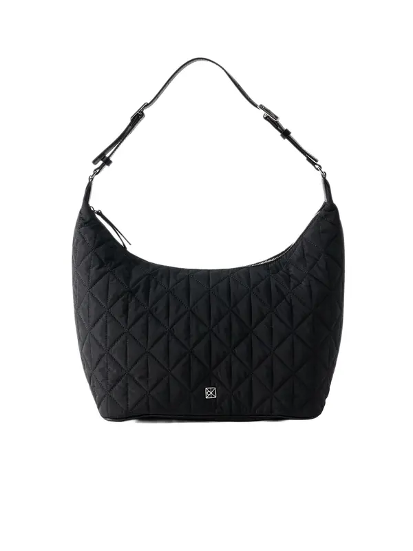 Calvin Klein Calvin Klein Torba za čez ramo 'Emblem Plaque Quilted Shoulder'  črna
