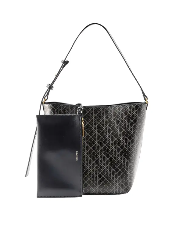 Calvin Klein Calvin Klein Torba za čez ramo 'Emblem Print'  bež / črna