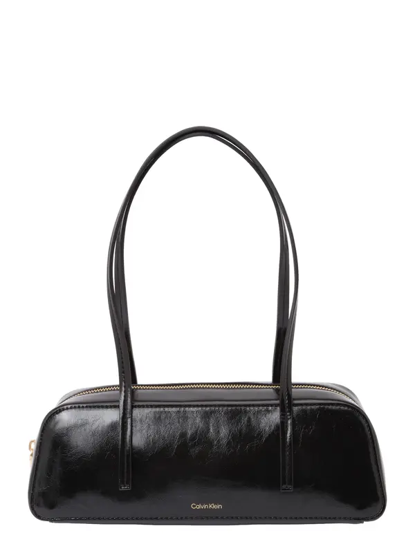 Calvin Klein Calvin Klein Torba za čez ramo 'Foil Logo Glossy Shoulder'  črna