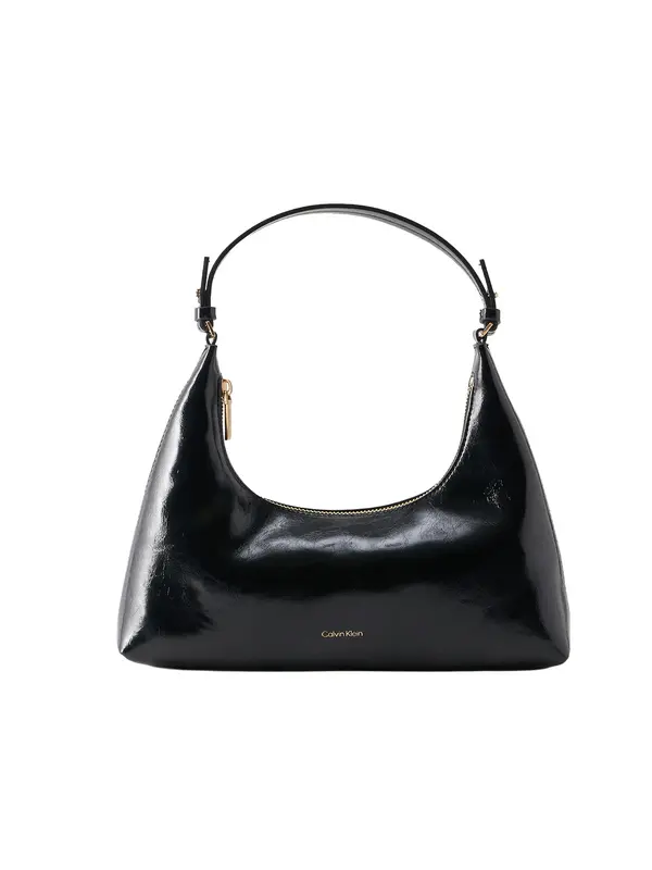 Calvin Klein Calvin Klein Torba za čez ramo 'Foil Logo Glossy Shoulder'  črna