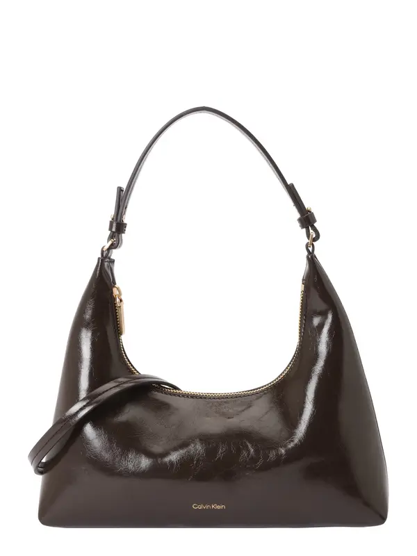 Calvin Klein Calvin Klein Torba za čez ramo 'Foil Logo Glossy Shoulder'  temno rjava