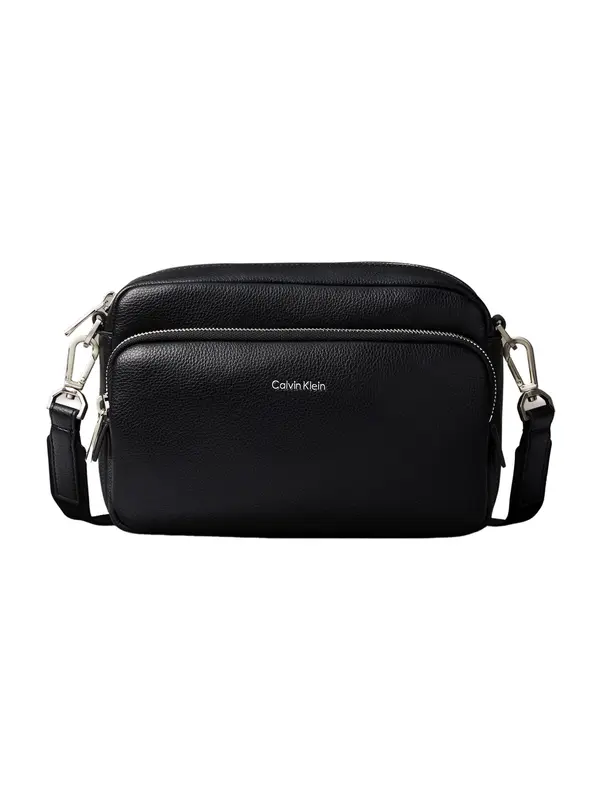 Calvin Klein Calvin Klein Torba za čez ramo 'Logo Pebbled Camera'  črna