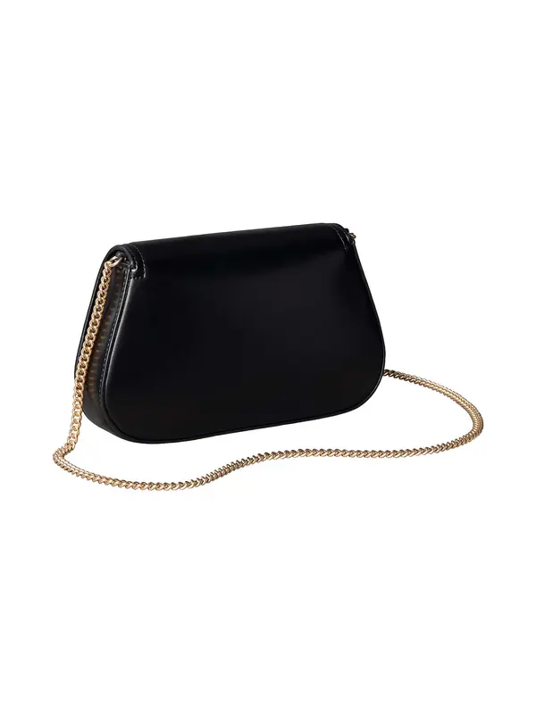 Calvin Klein Calvin Klein Torba za čez ramo 'Monogram Plaque Chain Strap Curved'  črna