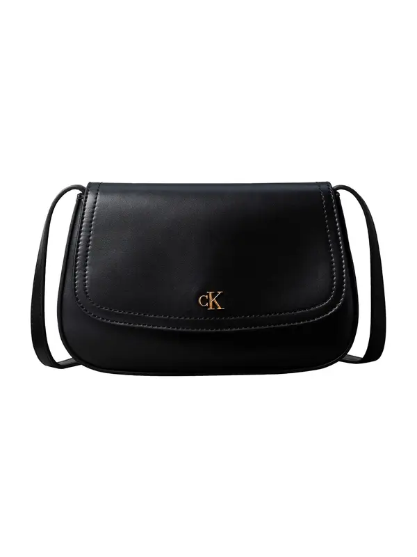Calvin Klein Calvin Klein Torba za čez ramo 'Monogram Plaque Flap Camera'  črna