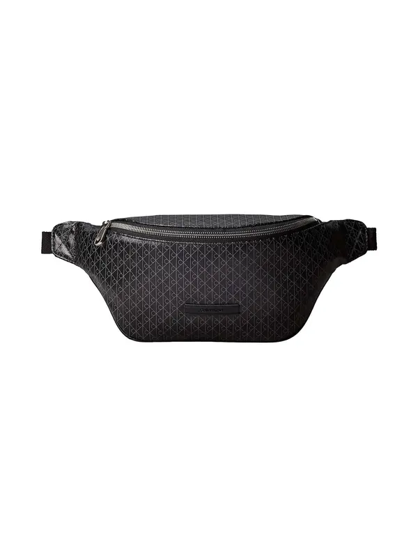 Calvin Klein Calvin Klein Torbica za okrog pasu 'Coated Emblem Print'  temno siva / črna