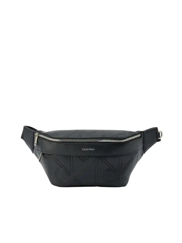 Calvin Klein Calvin Klein Torbica za okrog pasu 'Embossed Emblem Logo'  črna