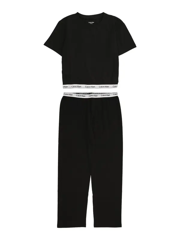 Calvin Klein Underwear Calvin Klein Underwear Pižama  črna / bela