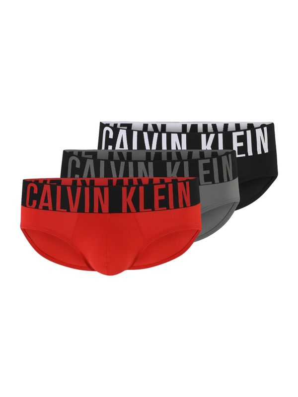 Calvin Klein Underwear Calvin Klein Underwear Spodnje hlačke 'Intense Power'  bazaltno siva / rdeča / črna / bela