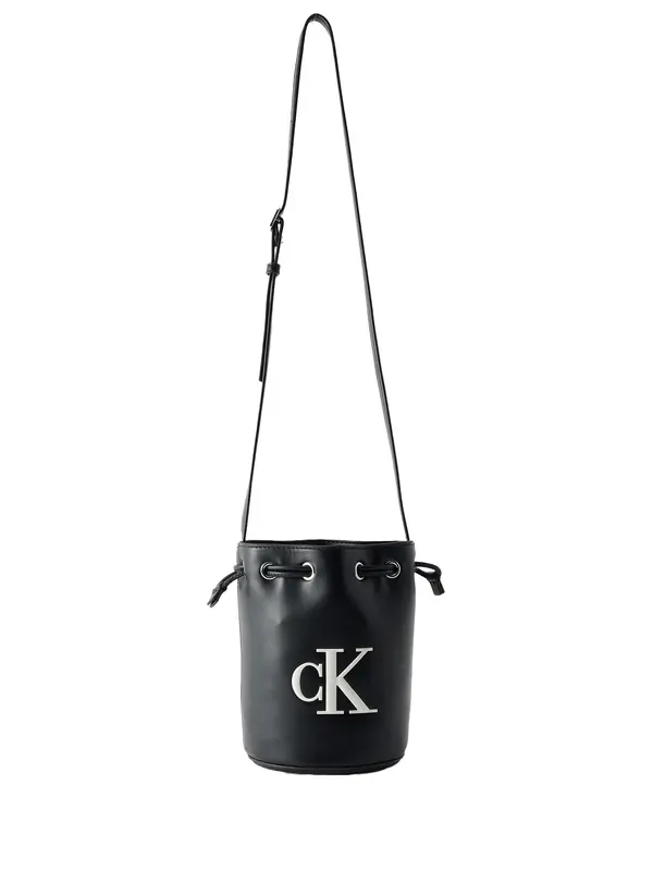 Calvin Klein Calvin Klein Vrečasta torba 'Contrast Monogram'  črna