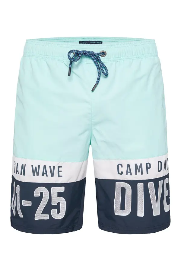 CAMP DAVID CAMP DAVID Kratke kopalne hlače  meta / črna / bela
