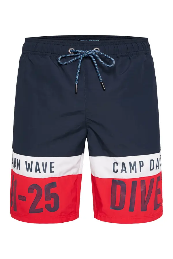 CAMP DAVID CAMP DAVID Kratke kopalne hlače  modra / rdeča / bela