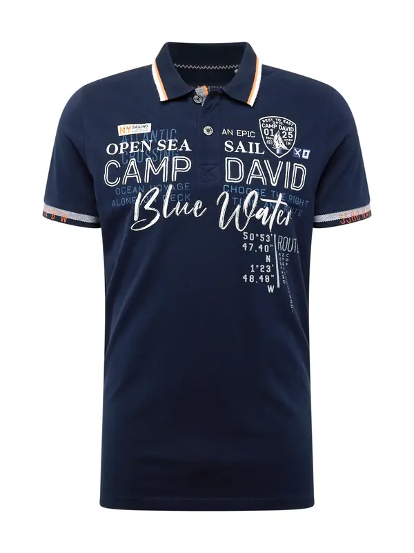 CAMP DAVID CAMP DAVID Majica 'Atlantic Crossing'  modra / marine / svetlo oranžna / rdeča / bela