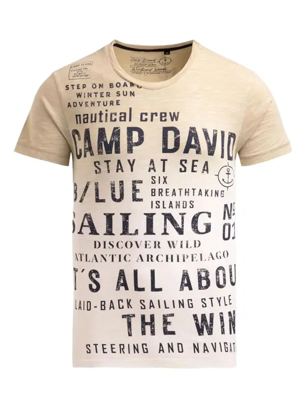 CAMP DAVID CAMP DAVID Majica  bež / pesek / črna