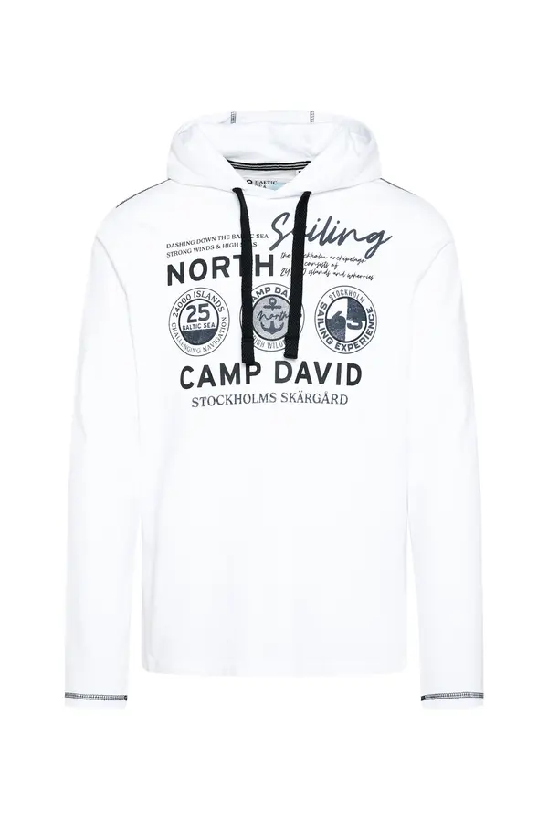 CAMP DAVID CAMP DAVID Majica 'Cruise North'  marine / črna / bela