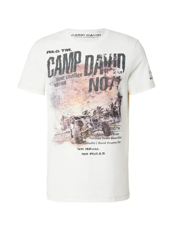 CAMP DAVID CAMP DAVID Majica 'Dune Crusher'  rjava / temno siva / marelica / bela