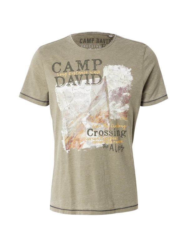 CAMP DAVID CAMP DAVID Majica  kaki / oliva / oranžna / off-bela