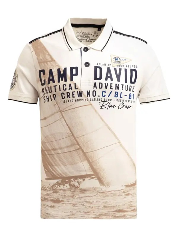 CAMP DAVID CAMP DAVID Majica  kamela / črna / bela