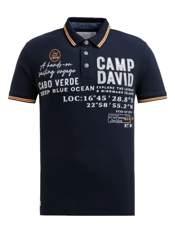 CAMP DAVID CAMP DAVID Majica  mornarska / svetlo oranžna / bela