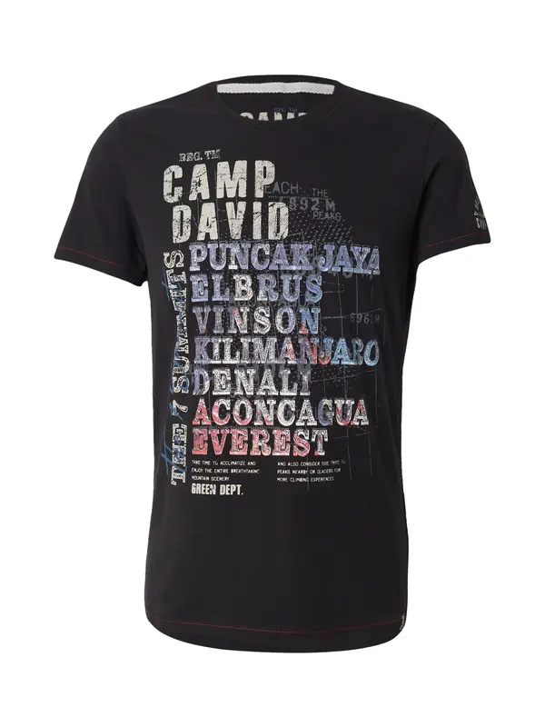 CAMP DAVID CAMP DAVID Majica  nebeško modra / svetlo siva / pastelno rdeča / črna