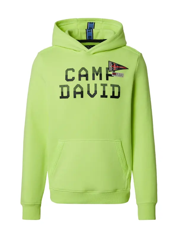 CAMP DAVID CAMP DAVID Majica  neonsko zelena / črna