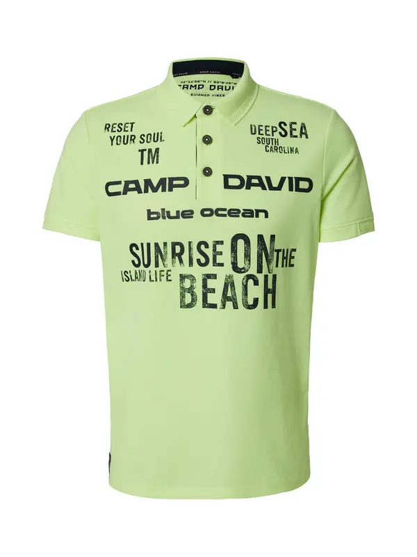 CAMP DAVID CAMP DAVID Majica  neonsko zelena / črna