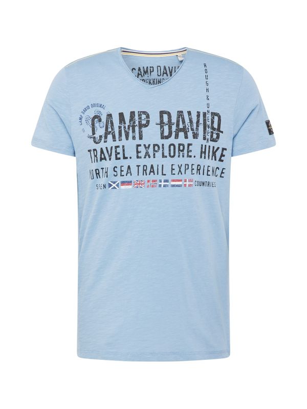 CAMP DAVID CAMP DAVID Majica 'North Sea Trail'  modra / svetlo modra / rdeča / črna