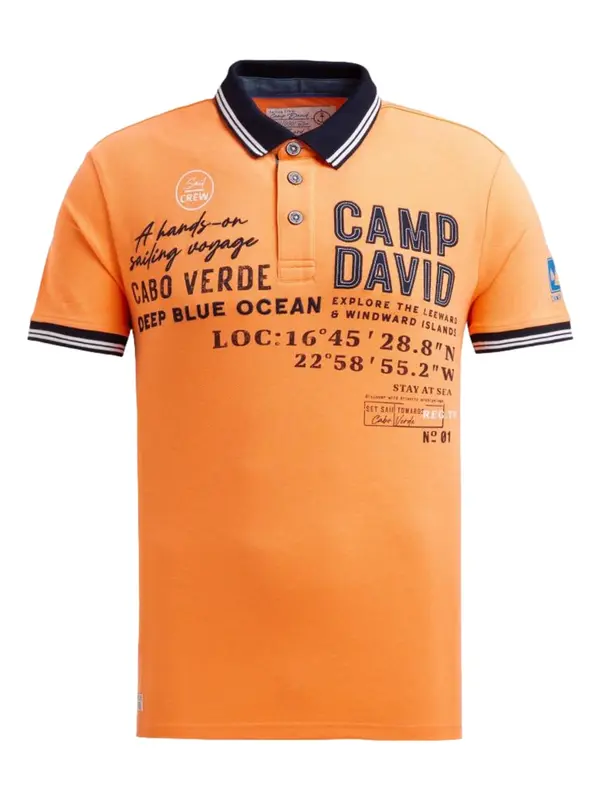 CAMP DAVID CAMP DAVID Majica  oranžna / črna / bela