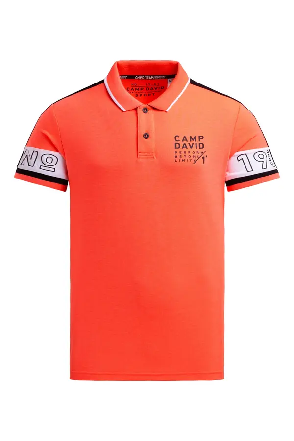 CAMP DAVID CAMP DAVID Majica  siva / neonsko oranžna / črna / bela