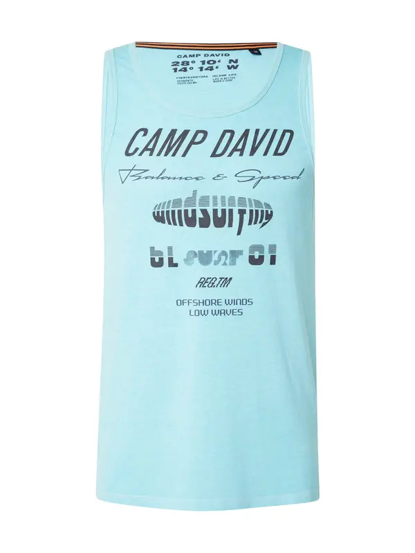 CAMP DAVID CAMP DAVID Majica 'Windsurfing'  voda / črna