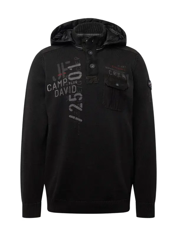 CAMP DAVID CAMP DAVID Pulover  grafit / temno siva / temno rdeča / črna