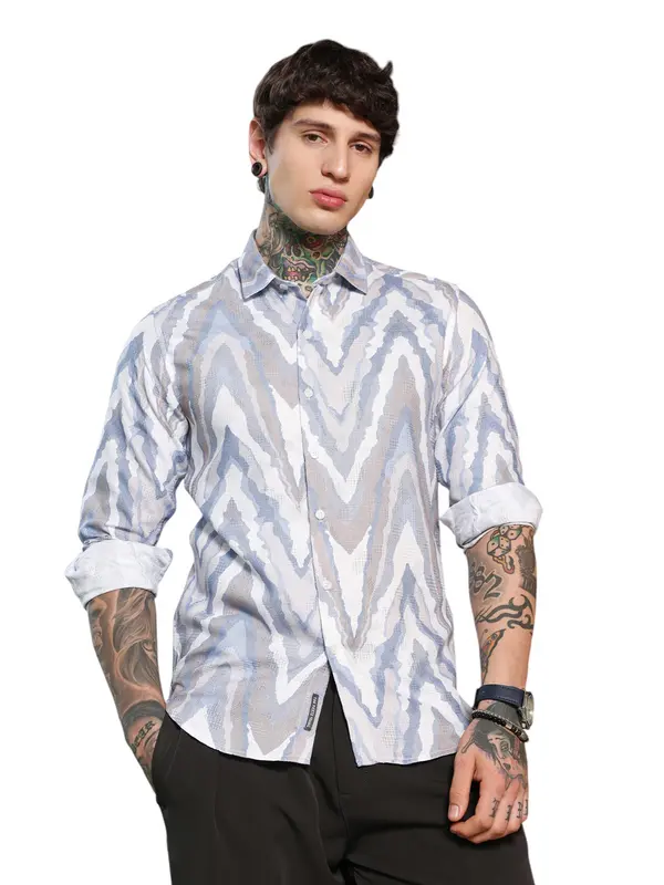Campus Sutra Campus Sutra Srajca 'Kyra'  temno bež / opal / moder denim / bela