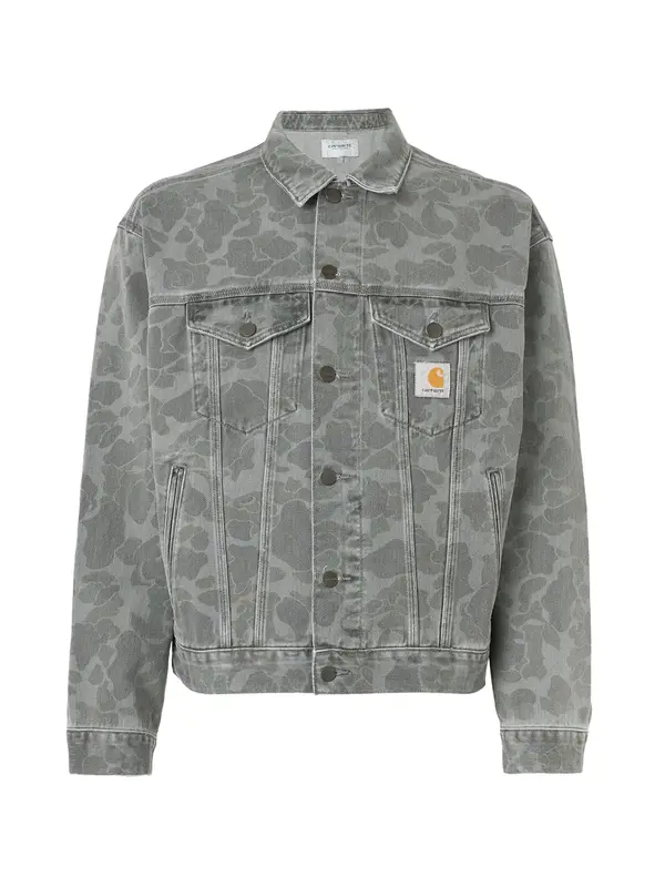 Carhartt WIP Carhartt WIP Prehodna jakna 'Helston'  siva / črn denim